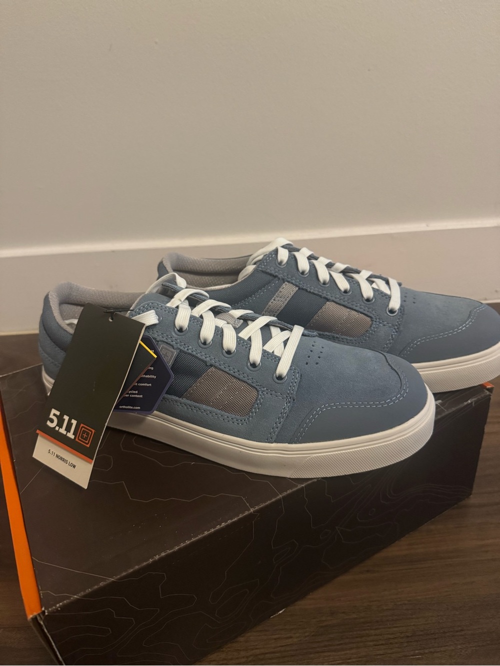 5.11 Tactical Men’s Casual Suede Sneakers in Light Blue